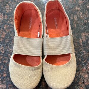Tan and Orange Slip-On Shoes